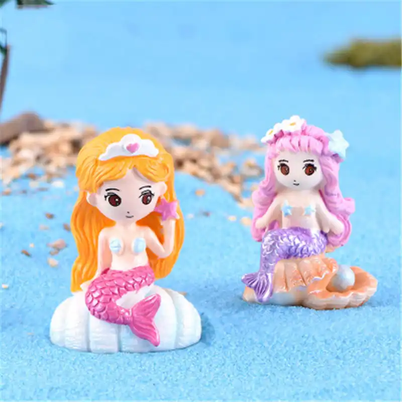 ZOCDOU 1 Sereia Pedaço Da Cauda Da Baleia Golfinho Castelo Modelo Pequena Estátua Estatueta Artesanato Ornamento Figura Miniaturas DIY Jardim