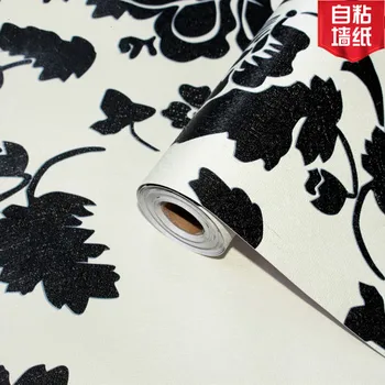 

6m -45cm European PVC Waterproof self-adhesive Damascus wallpaper bedroom home renovationTV background thick wall stickers