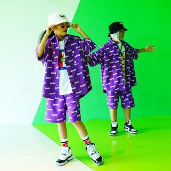 

New Jazz Dance Costumes For Boys Cheerleader Costume Kids Hip Hop Clothing 2pcs Stage Costume Performance Dancing Wear DQS2389