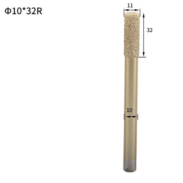 1pcs Flat Bottom Slotted Straight Knife Welding Sintering Granite Flat Head Drill Used For CNC Machine Tool Stone Carving Tools 10X32R