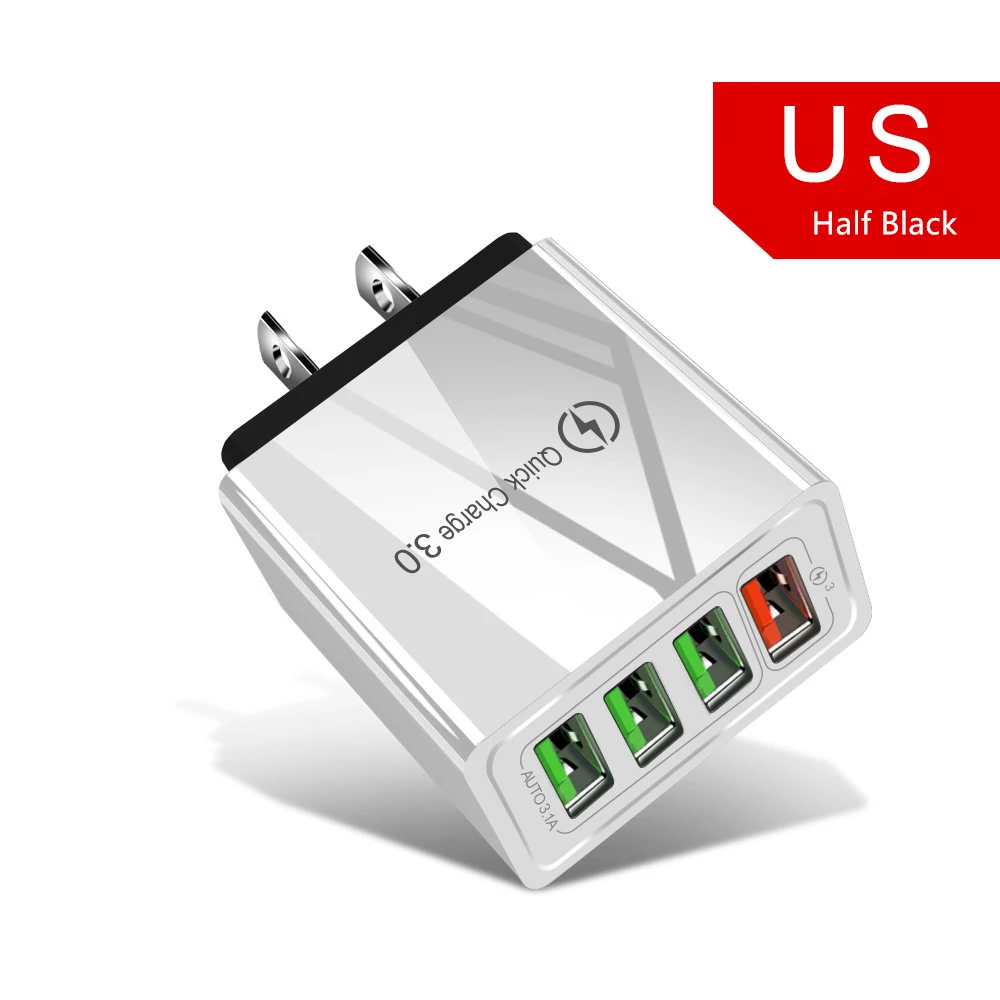 Зарядное устройство USB Quick Charge 3,0 быстрое зарядное устройство с несколькими разъемами, настенное зарядное устройство для мобильного телефона для iPhone 11, samsung Xiaomi Mi, huawei