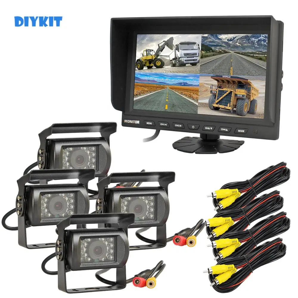DIYKIT 9 \Сплит четырехъядерный дисплей монитор заднего вида Автомобильный монитор + 4 x камера ночного видения заднего вида водонепроницаемый ... DIYKIT 9 \Сплит четырехъядерный дисплей монитор заднего вида Автомобильный монитор + 4 x камера ночного видения заднего вида водонепроницаемый ...
