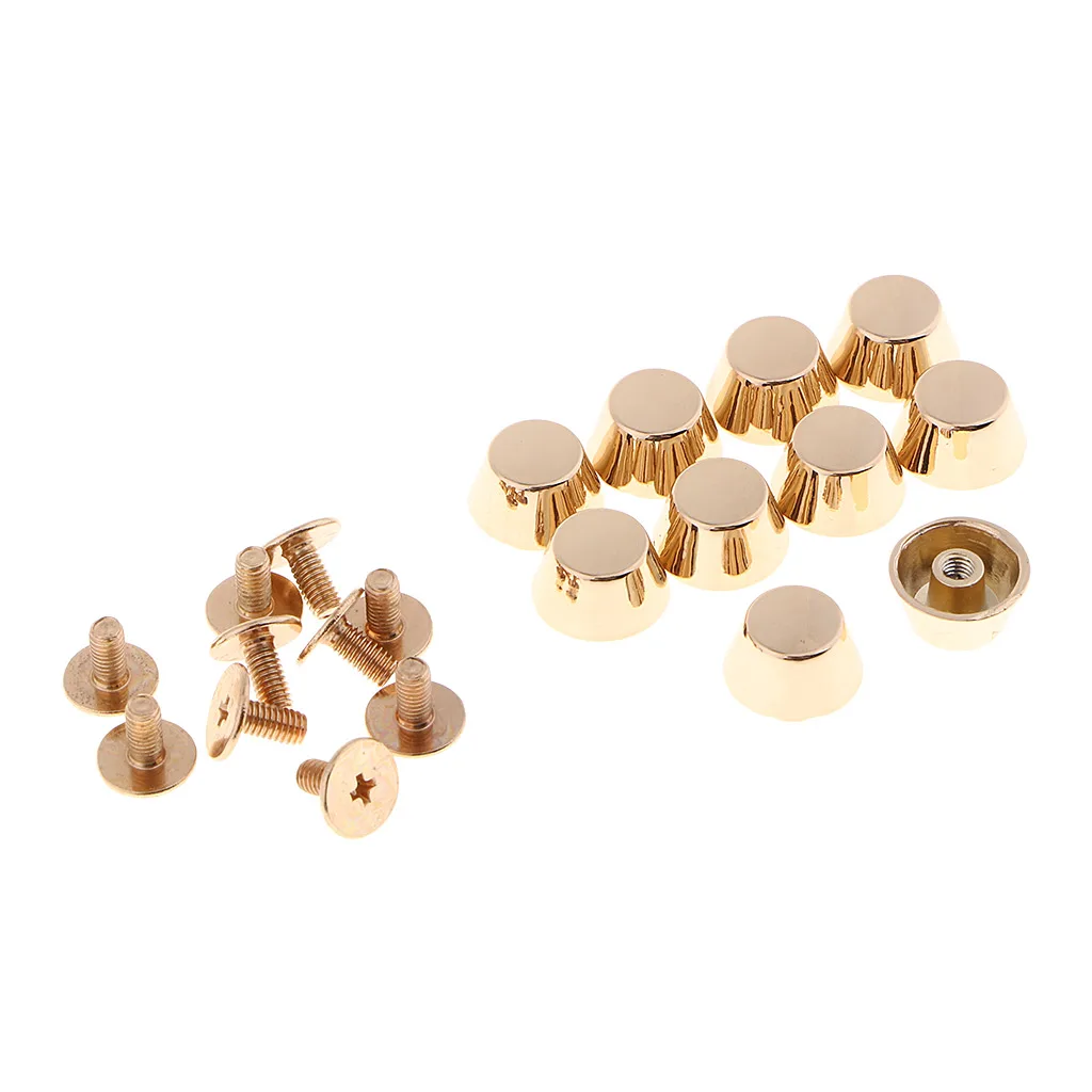 10 Pcs Brass Screwback Feet Screw Head Purse Handbag Nailhead Stud Spike Spot Studs Rivet Leather Craft Bags Clothing Decoration