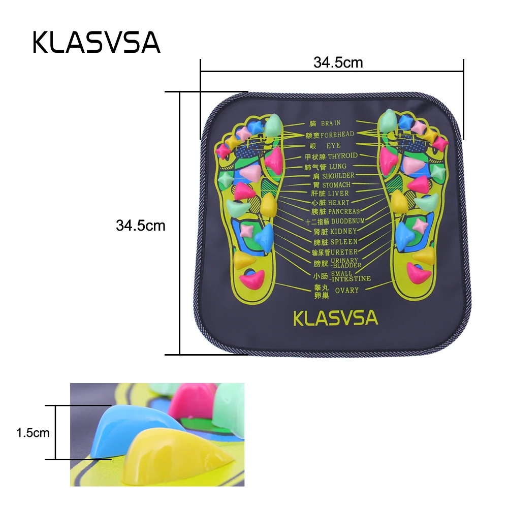 KLASVSA Рефлексология ходить камень ноги боль облегчение ходьбы массажер коврик уход за здоровьем акупрессура коврик массажер