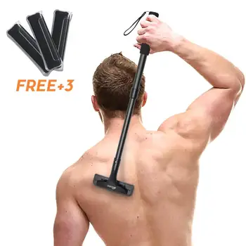 

EASACE Back Shaver Back Hair Removal for Men, Back Groomer with Long Handle 21.5 Inch Adjustable, Curved DIY Body Shaver