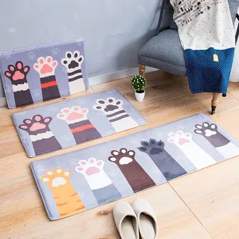 

Cat Palm Soft Floor Mat Living Room Water-Absorbing Cute Bathroom Door Mat Anti Slip Comfortable Two Size Home Household