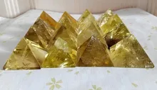 YM 309 cristal Natural Topacio luz mala suerte transporte pirámide hogar feng shui adornos(China)