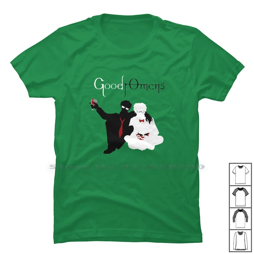 Maglietta Ineffable Good Omens 100% Cotone Ratchet Podcast Citazione Fable Angel Good Cast Ast St Om Me Go