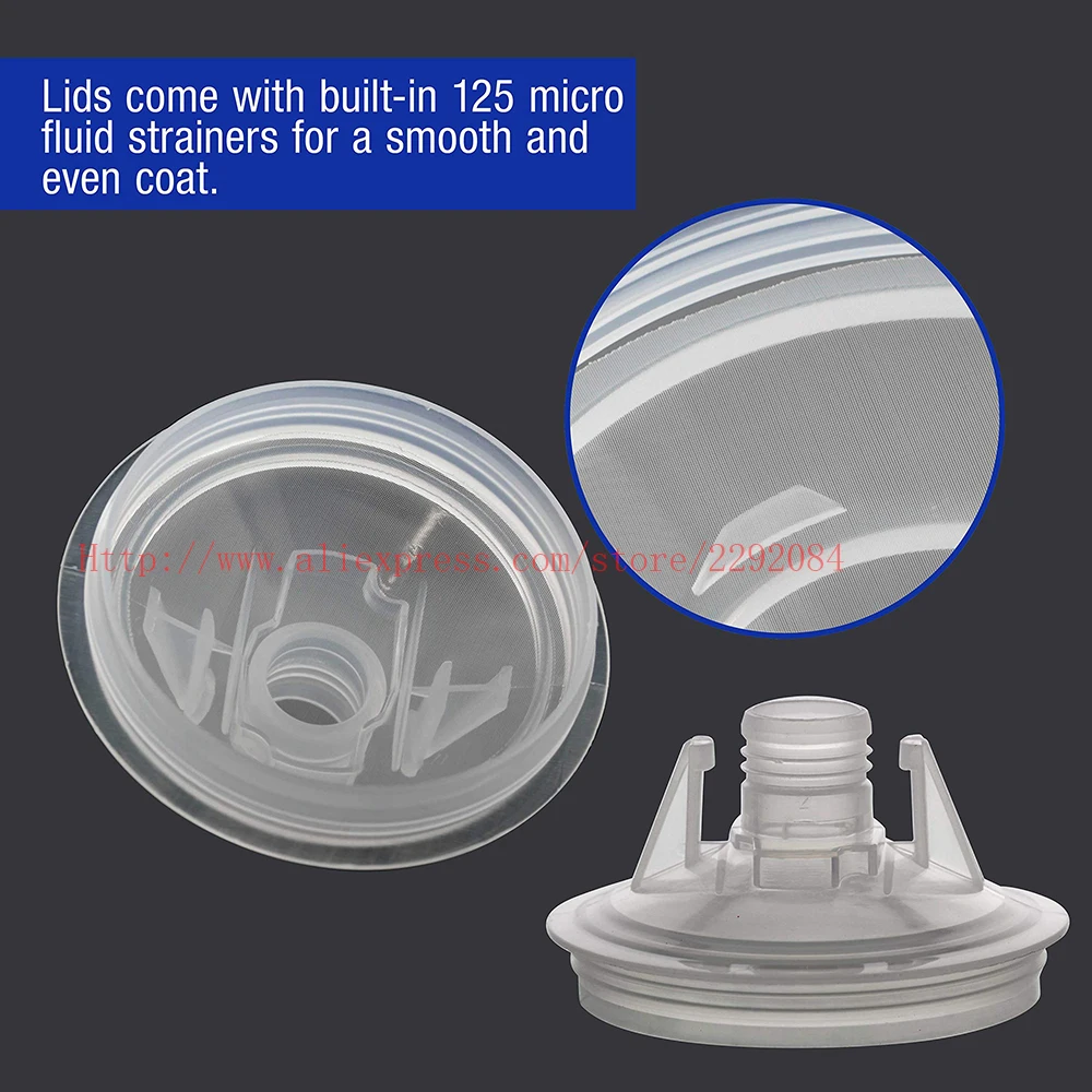 New Paint Spray Gun Cup 160/400/600/800ml Paint Mixing Cup 10pcs Disposable Paint Cup Spray Gun Pot with Inner Cup with Lids 6