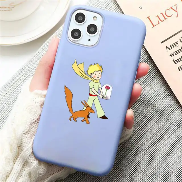 Cartoon Little Prince Phone Case Candy Color Blue for iPhone 11 12 pro XS MAX 8 7 6 6S Plus X 5S SE 2020 XR a12