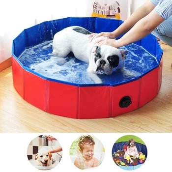 

PVC Foldable Pet Dog Cat Swimming Pool PVC Washing Pond Dog Tub Bed Large Small Dog Swimming House Bed Summer Pool