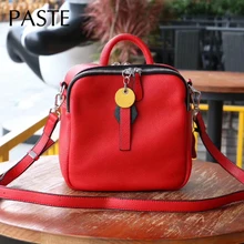 В форме коробки Элегантный Известный дизайнер для женщин сумки из натуральной кожи через плечо маленькая сумка-почтальон сумка ежедневный кошелек