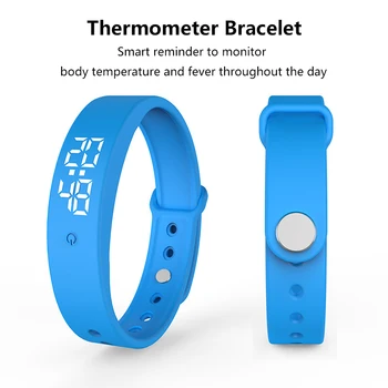 

New Smart Bracelet Temperature Measuring Fever Monitor Health Fitness Smart Watch LED Display Digital Watch For Men Women Kids