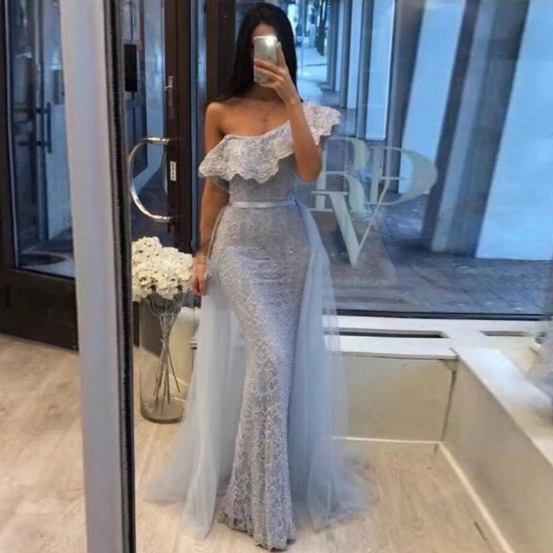 Elegante Lange Prom Gown Mermaid Formele Gowns Speciale Ontworpen Peplum Hals Mouwloze Party Jurken Afneembare Rok Elegante Lange Prom Gown Mermaid Formele Gowns Speciale Ontworpen Peplum Hals Mouwloze Party Jurken Afneembare Rok