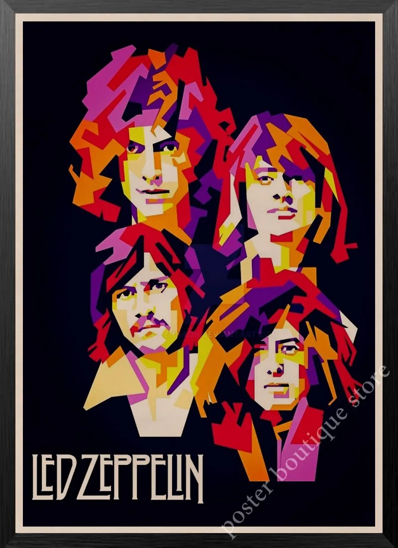Led Zeppelin рок-н-РОЛ постер, Jimmy страница, Роберт Плант винтажные наклейки домашний Декор наклейки на стену девять процентов/7 - Цвет: 15
