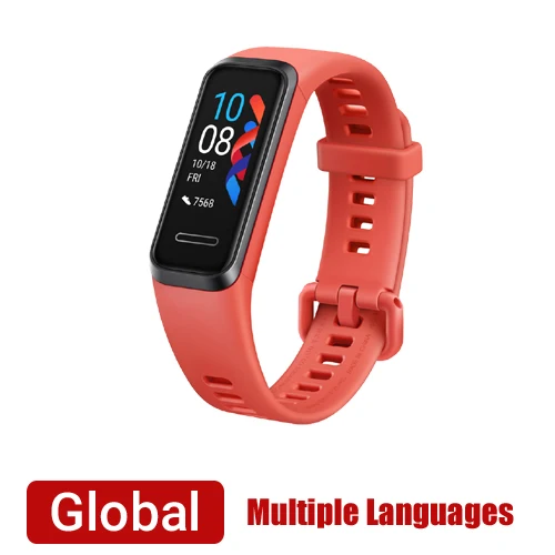 EN Orange Huawei Band 4 Smart Band Blood Oxygen Smart Watch Heart Rate Health Monitor New Watch Faces USB plug Charge - Цвет: EN Orange