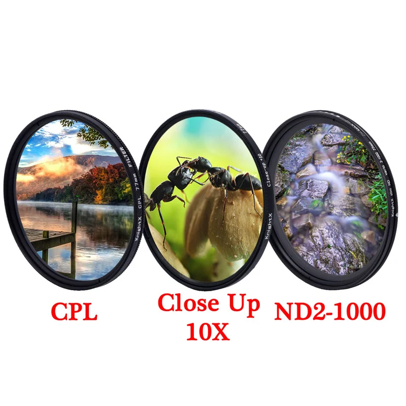 Набор цветсветильник фотофильтров KnightX UV CPL ND2 ND1000 variable colse up Macro ND Star 52 мм 55 58 67 72 77