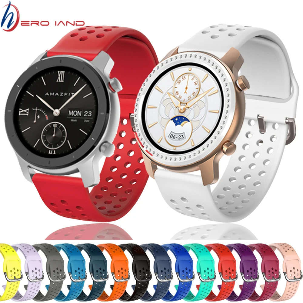 Silicone Soft Strap for Xiaomi Huami Amazfit GTR 42mm Smart Watch Wearable Wrist Bracelet GTS bip Youth Watchband | Электроника