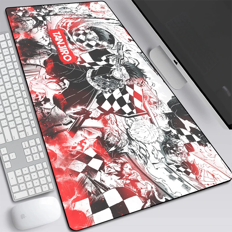 Anime Demon Slayer Kimetsu No Yaiba Large Gaming Mouse Pad Computer Gamer Lock Edge Pad Desk Keyboard Xxl