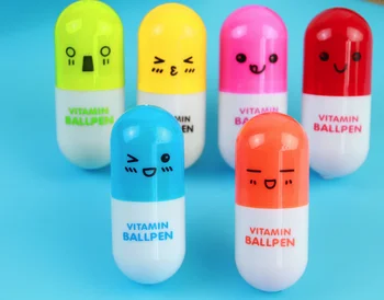 

Cartoon random Capsule Pills Ball Ballpoint Pens Ballpen For Office School Writing Supplies Stationery