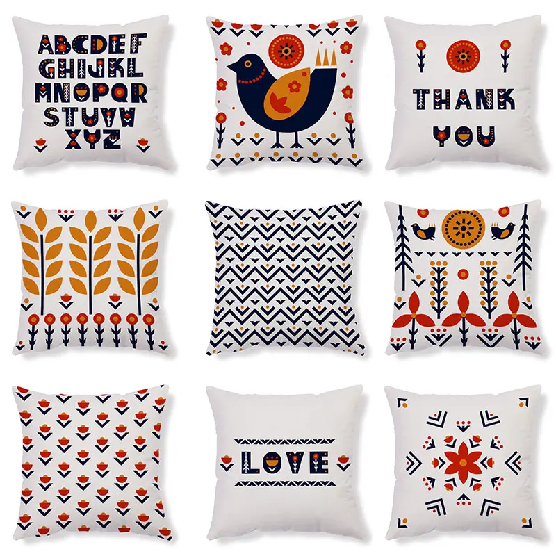 Colorful English Alphabet Cushion Cover Cute Hen Pillowcase Decor Children Room Floral Plush Pillow Living Decorative | Дом и сад