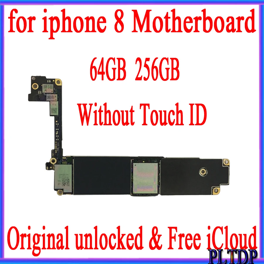 Разблокирована для iphone 8 4,7 материнская плата с сенсорным ID/NO Touch ID, Бесплатный iCloud материнская плата, 64 ГБ/256 ГБ