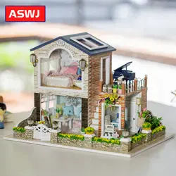 DIY Модель Кукольный дом собрать наборы 3D деревянная миниатюра ручной работы кукольный домик с мебели светодиодный дом игрушки