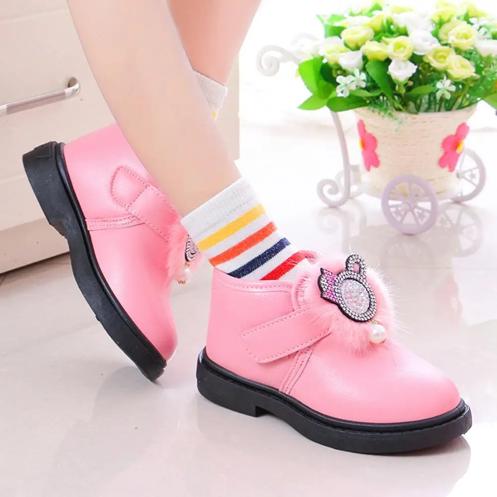 NIEUWE Meisjes Leren Laarzen Jongens Schoenen Lente Herfst PU Leer Kinderen Laarzen Mode ≥ter Kinderen Laarzen Warme 4-11