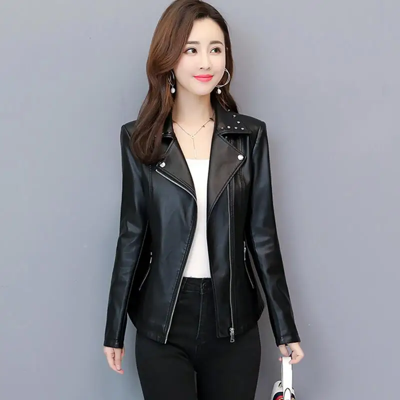 Fashion White Leather Jacket Women 2023 New Motorcycle Leather Clothing  Female Coat Short Slim Outerwear - AliExpress