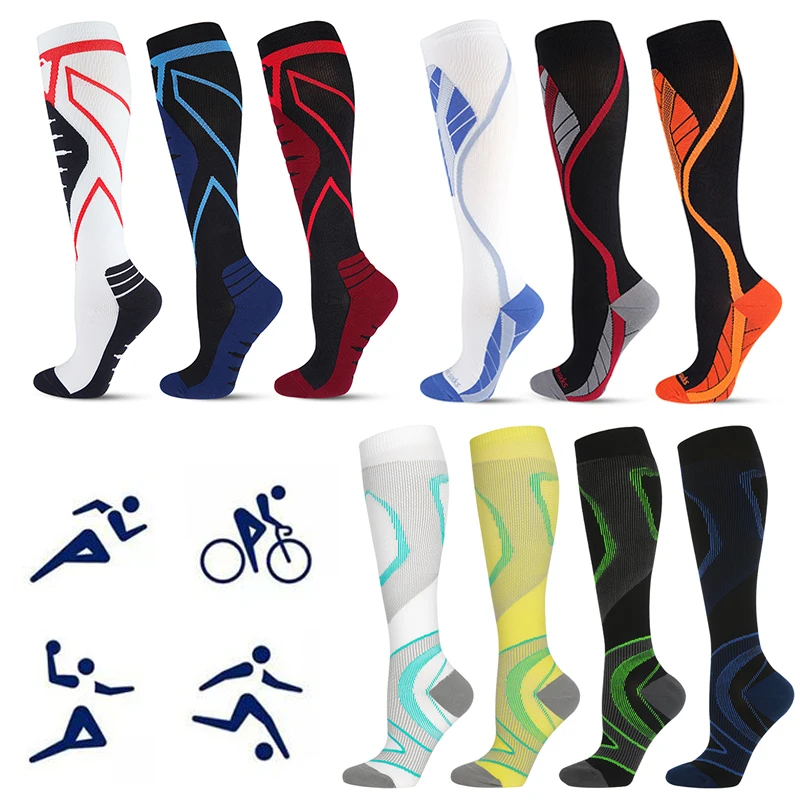 Compression Stockings Socks Cycling Long Men Woman Sports Basketball Pair High Black Football Male Running Women's Skate Thick 6x4 5m classic black inflatable tunnel tent with rear door curtain for sports game garage marquee entrance run through archway