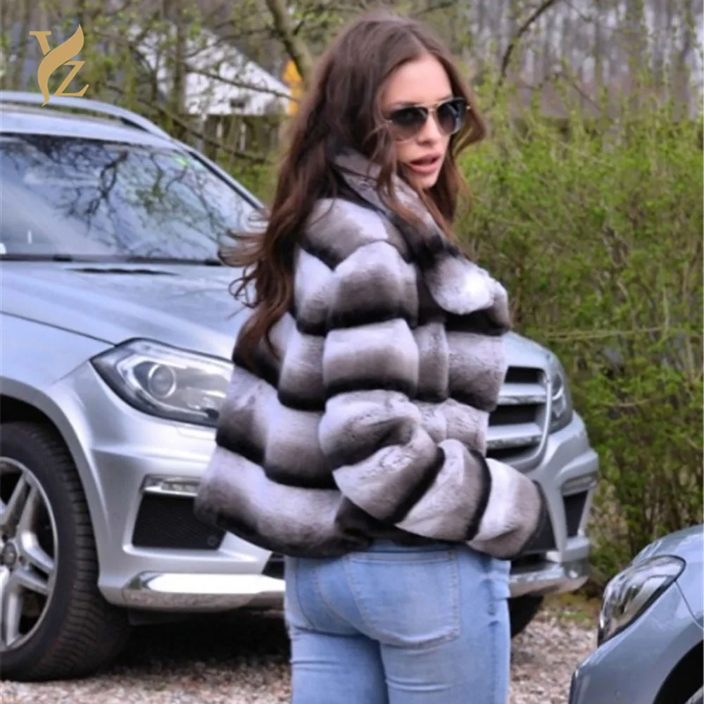 YZ. FURTURE натуральный мех шиншилла кролик рекс мех кроличий мех подкладка пальто для женщин Высокое качество Натуральная кожа куртка модная женская