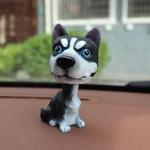 Автомобильный орнамент, кивающая собака, смешная Huskie качающаяся голова, игрушки, качающаяся голова, щенок, авто аксессуар, декор интерьера, автомобильные игрушки для приборной панели, подарки