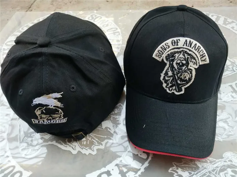 Новая черная бейсболка SOA Sons of Anarchy с вышивкой черепа, повседневная бейсболка шапка, модная Высококачественная Спортивная Кепка для гонок