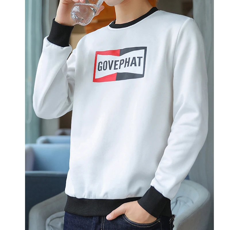 Letter Print slim Oversized 2019 Autumn Winter thin men T shirt long Sleeve plus size Korean style minimalist student clothes Letter Print slim Oversized 2019 Autumn Winter thin men T shirt long Sleeve plus size Korean style minimalist student clothes