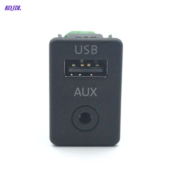 Car AUX USB 2in1 socket interface Switch Button Audio USB/AUX Connector for Volkswagen PassatB6 B7 CC KOJDL biurlink car aux usb panel switch button diy aux usb adapter 12pin audio rear connector for vw golf passat