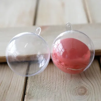 

10pcs Transparent Macarons Storage Ball Plastic Candy Packing Box Party Supplies for Home Wedding Christmas (5cm)