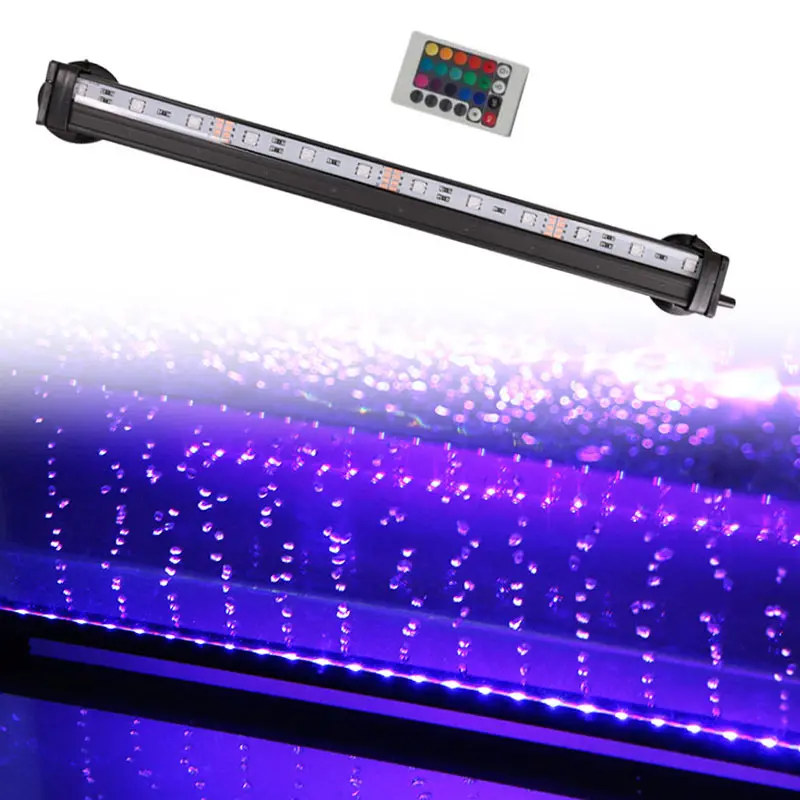 

LED Aquarium Light Fish Tank Lamp RGB Colorful Remote Control Waterproof Underwater E2S