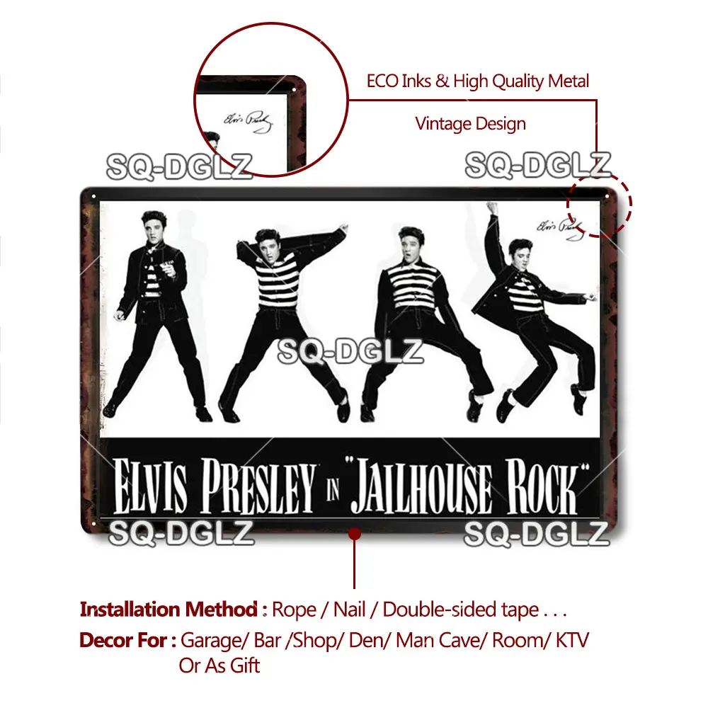 Rock And Roll Metal Sign Plaque Vintage Pub Bar Decor Tin Sign Plate Poster Home Decor Art Painting Wall Sticker