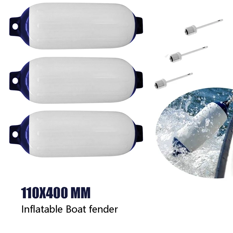 

3PCS Inflatable Boat Fender PVC Boat Anchor Bumper Marine Boat Fender for Boat, Sailboat, Cuddy Etc (4.5X16 Inch)