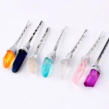 Прямая поставка, натуральный камень, ручная работа, Twined, цветная заколка для волос для женщин, персональный кварцевый камень, ювелирные изделия для волос, аксессуары, подарок