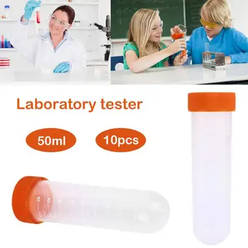 

10pcs/Lot 50ml Plastic Test Tubes Centrifuge Tubes Transparent Centrifuge Tube Multi-Purpose Plasticware Container School