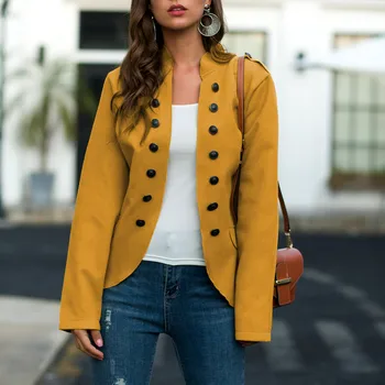 

Women Jacket Coat 2019 Autumn Fashion Short Coat Open Front Double-Breasted Jackets Coats Outerwear Ladies Clothes Plus Size