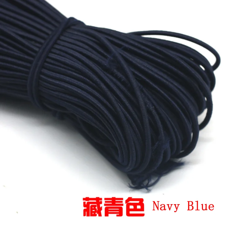 Navy blue 5 м/лот 24 цвета высокого качества; 3 мм цветной круглая эластичная повязка резиновая эластичная ювелирные изделия из веревки плетеный браслет на открытом воздухе веревка E-2 - Цвет: Navy blue
