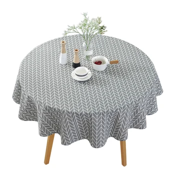 

Simple Nordic Style Tablecloth,Round Tablecloths For Circular Table Cover, Dust-Proof Cotton Linen Table Cover For Buffet Table
