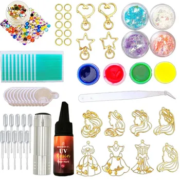 

Silicone Casting Molds Tool DIY Epoxy Crafts Jewelry Pendants Necklace Keychain Making Material Set