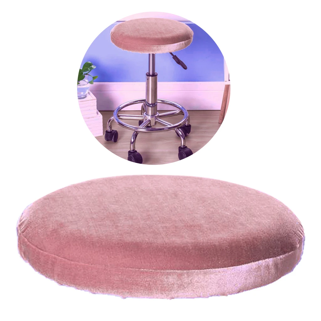 Velvet Elastic Round Chair Bar Stool Cover Slipcover Protector 30-38cm