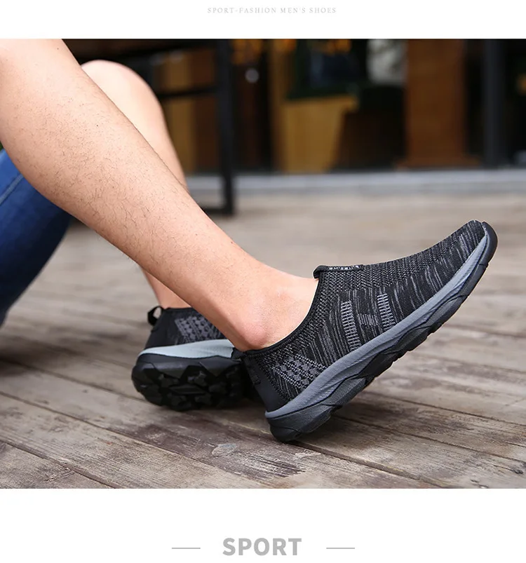 Summer New Style Middle-aged Walking Shoes Punched Sheet Fly Woven Safety Shoes Middle-aged Sports Unisex Shoes Lightweight Runn