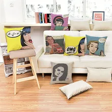 Arte POP americano moda Sexy chica mujer Vintage cojín para sofá con estilo funda de algodón de lino hogar decorativo almohada Cojines