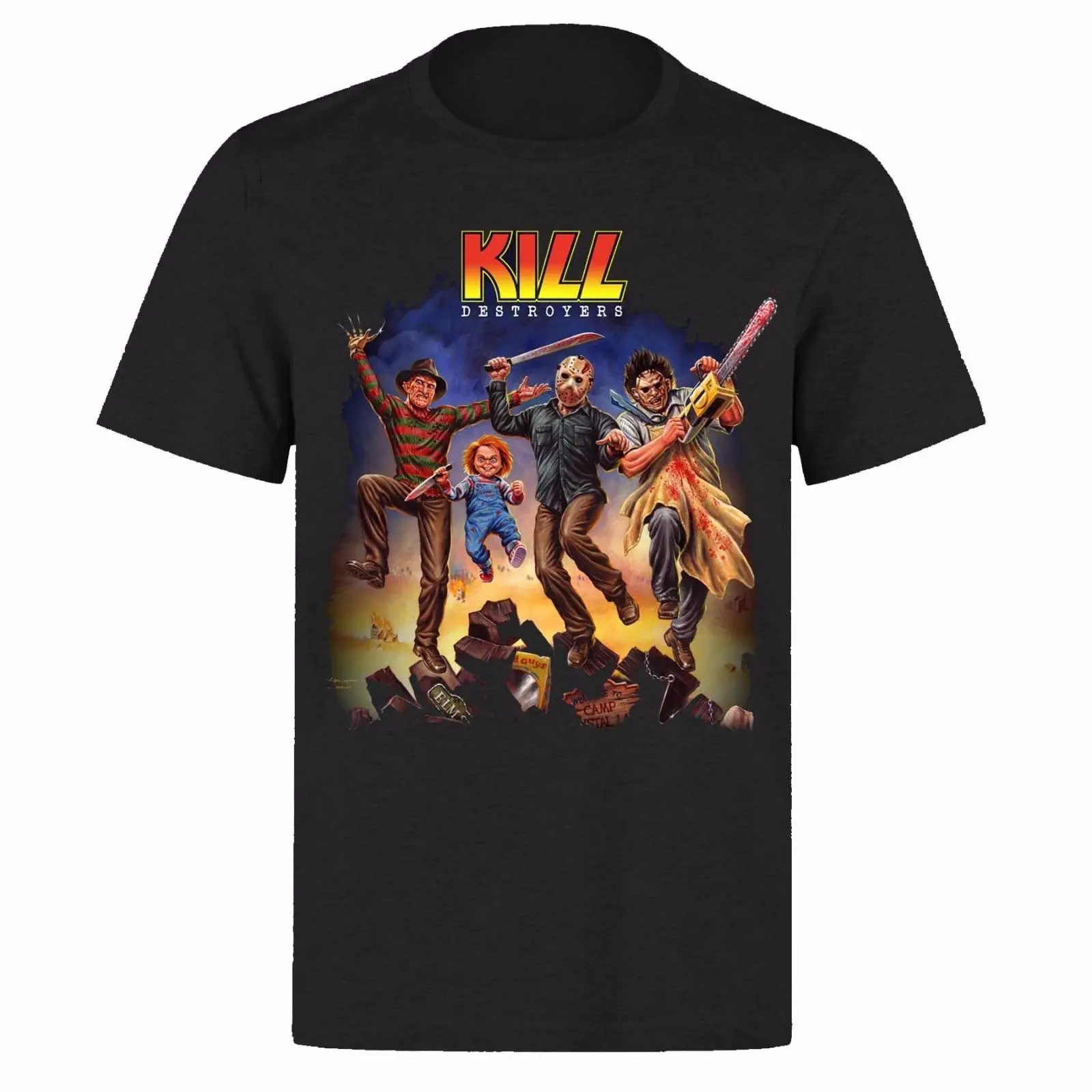 

KILL DESTROYERS SERIAL KILLERS KISS PARODY UNISEX BLACK PH86 T-SHIRT
