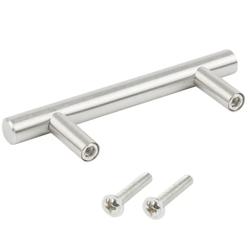 

New-Pack With 20 Furniture / Cabinet / Drawer Handles Made Of Stainless Steel, Total Width 100Mm, T-Handle Center 64Mm